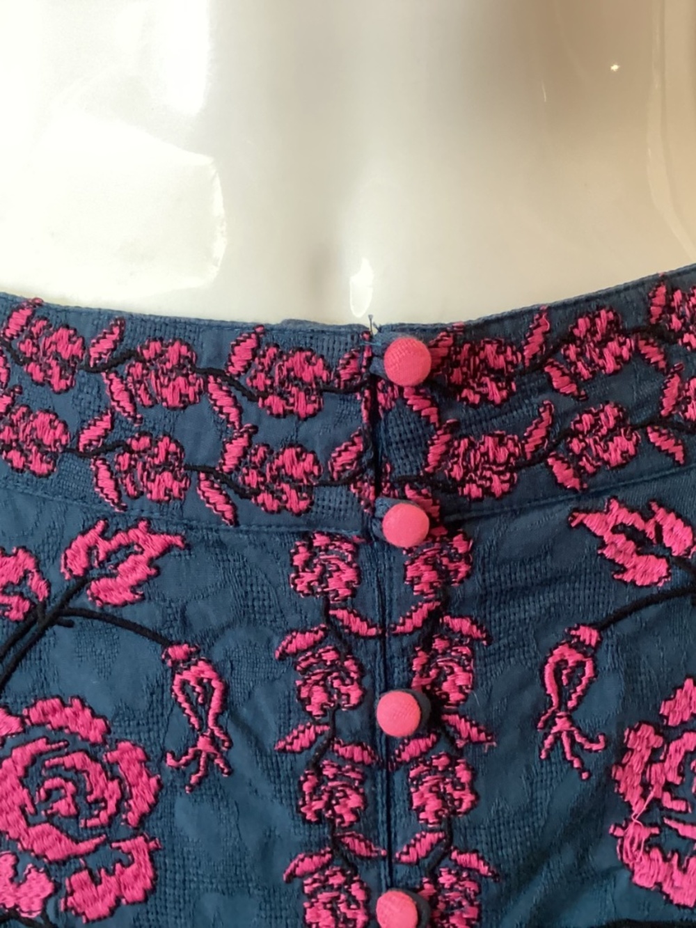 Anthropologie Embroidered Cotton Midi Skirt - Picture 2 of 12